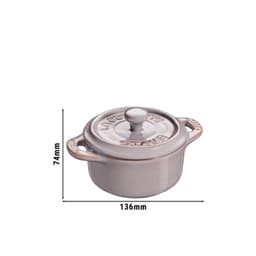 STAUB | CERAMIQUE - mini kokotka - Ø 100 mm - kulatá - keramika - antická šedá