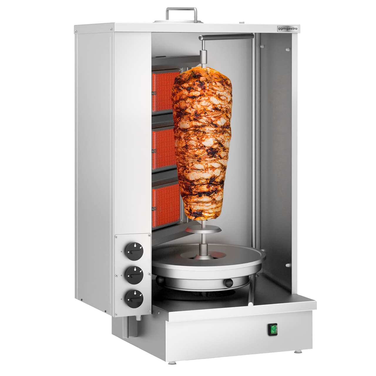 Plynový gril na shawarmu/kebab - 3 hořáky - max. 40 kg