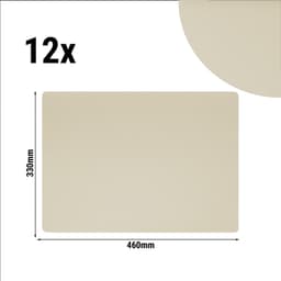 (12 Kusů) Stolní set James - elegantní kožený vzhled - 33 x 46 cm - taupe