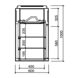 Countertop refrigerated display case - self-service - 900mm - with LED lighting & 2 shelves 225 Litres