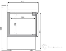 Chladiaci stôl PREMIUM PLUS - 1460x700mm - s 3 dvierkami a so stojanom