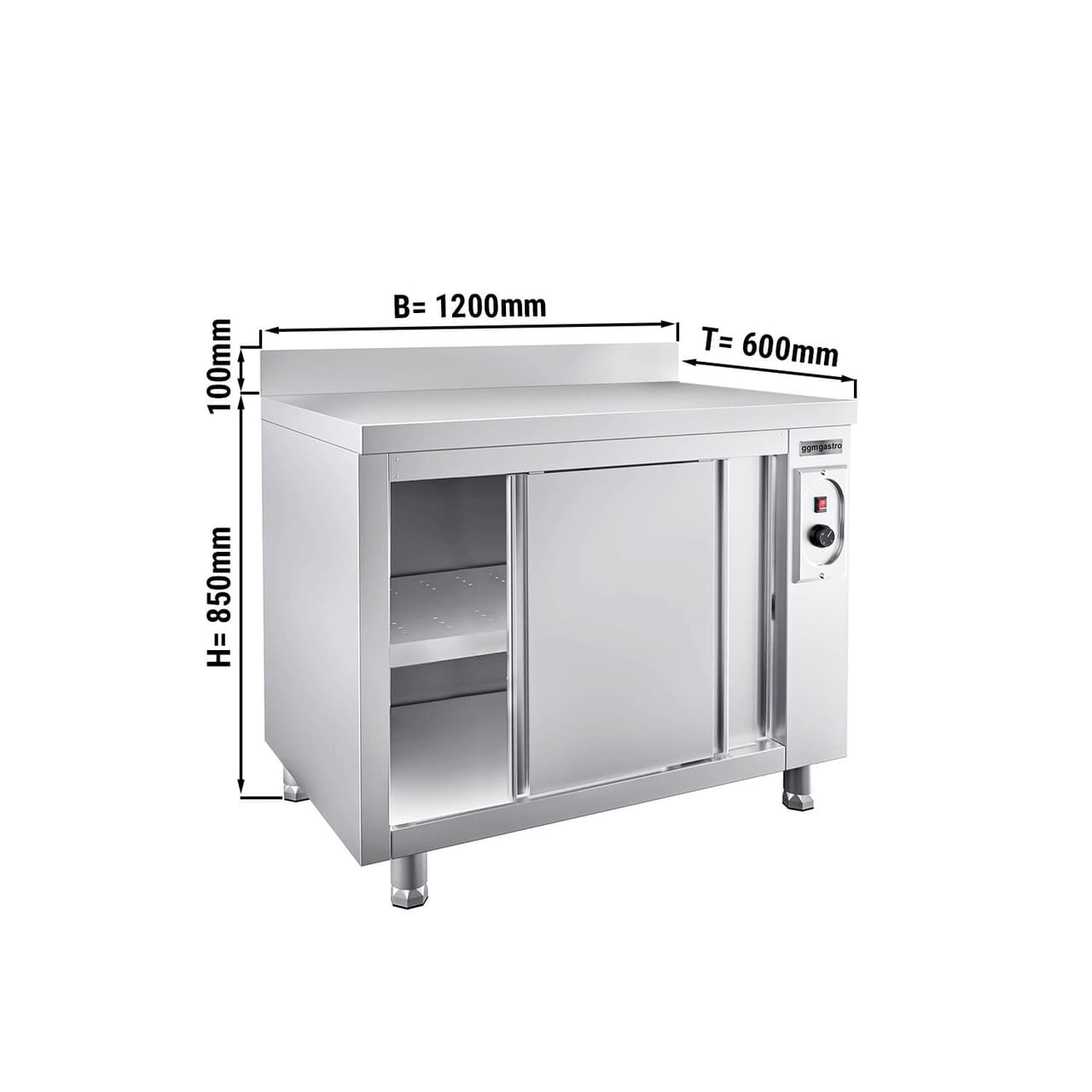 PREMIUM heating cabinet - 1200x600mm - with upstand