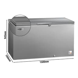 Deep freezer - 1500mm - 466 litres - stainless steel lid - incl. partition wall