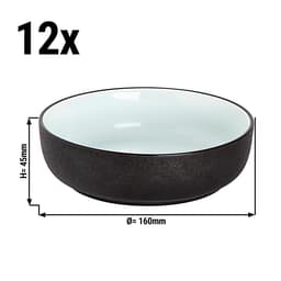 (12 pieces) COSMIC - Bowl - 55 cl - Ø 16 cm - White / Black