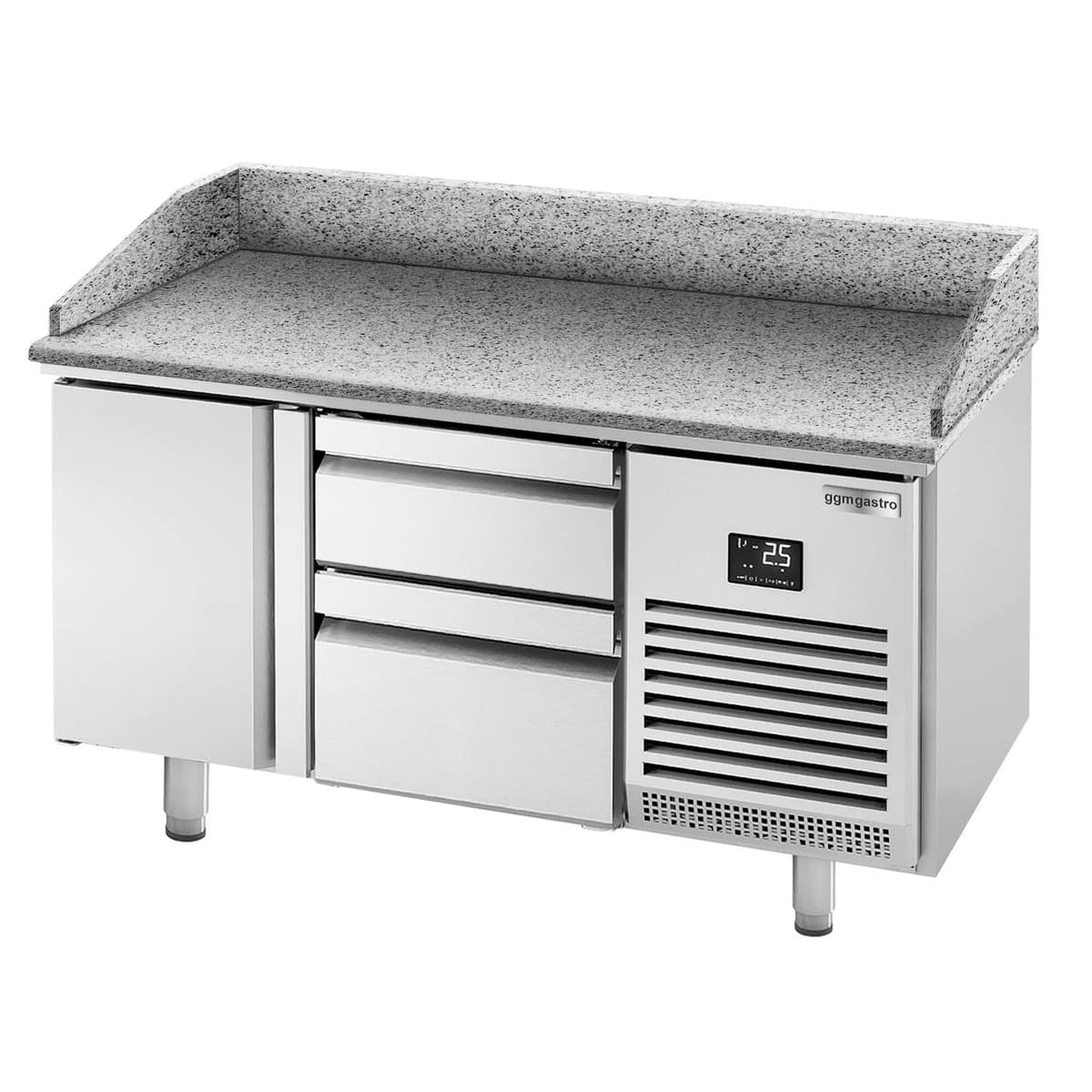 Pizza preparation table Premium PLUS- 1490x700mm- with 1 door & 2 drawers 