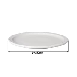 (12 pieces) BUDGETLINE - Flat plate Mammoet - Ø 24 cm - White