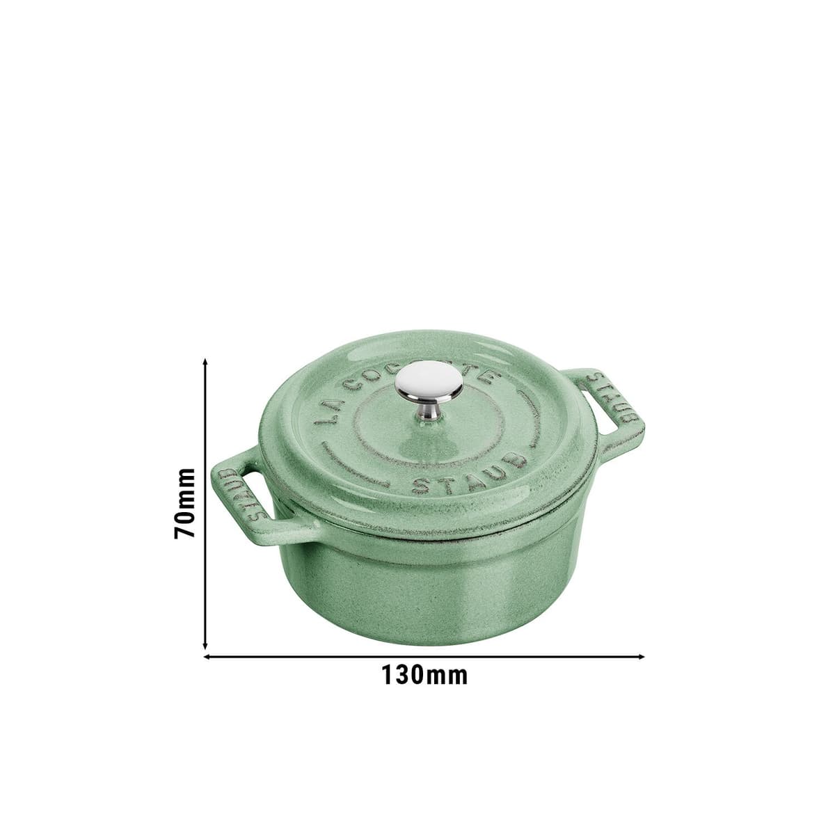 STAUB | LA COCOTTE - mini kokotka - Ø 100 mm - litina - šalvějově zelená