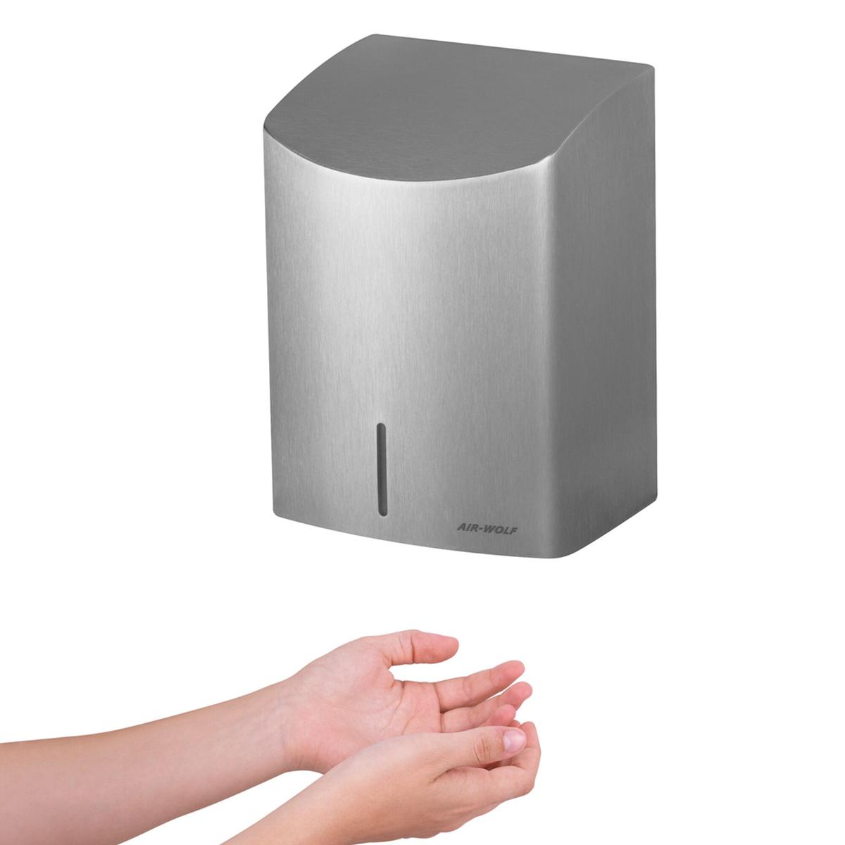 (2 pieces) AIR-WOLF | Hand dryer with infrared sensor - stainless steel