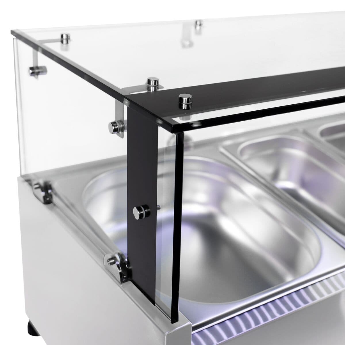 Pizza cooling table ECO - 1400x700mm - with 3 doors - incl. refrigerated display case - 6x GN 1/4