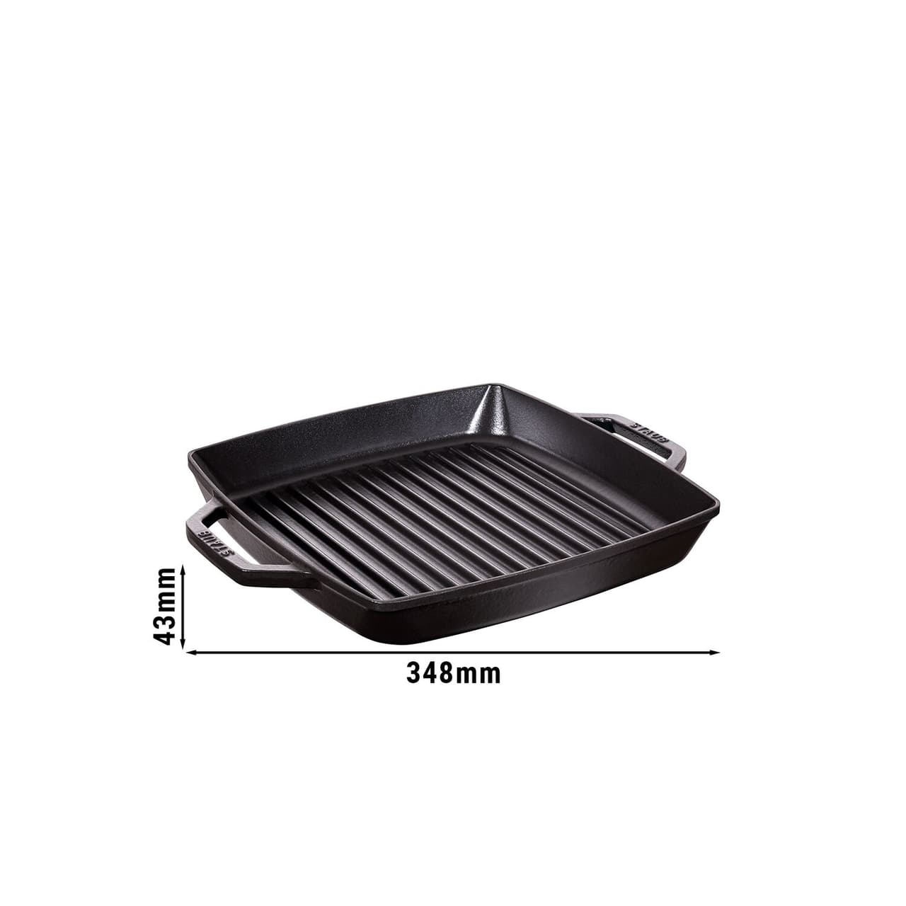 STAUB | GRILL PANS - Grilovací pánev - 280x280mm - litina - černá