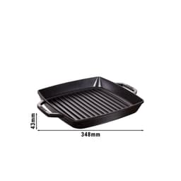 STAUB | GRILL PANS - Grilovací pánev - 280x280mm - litina - černá