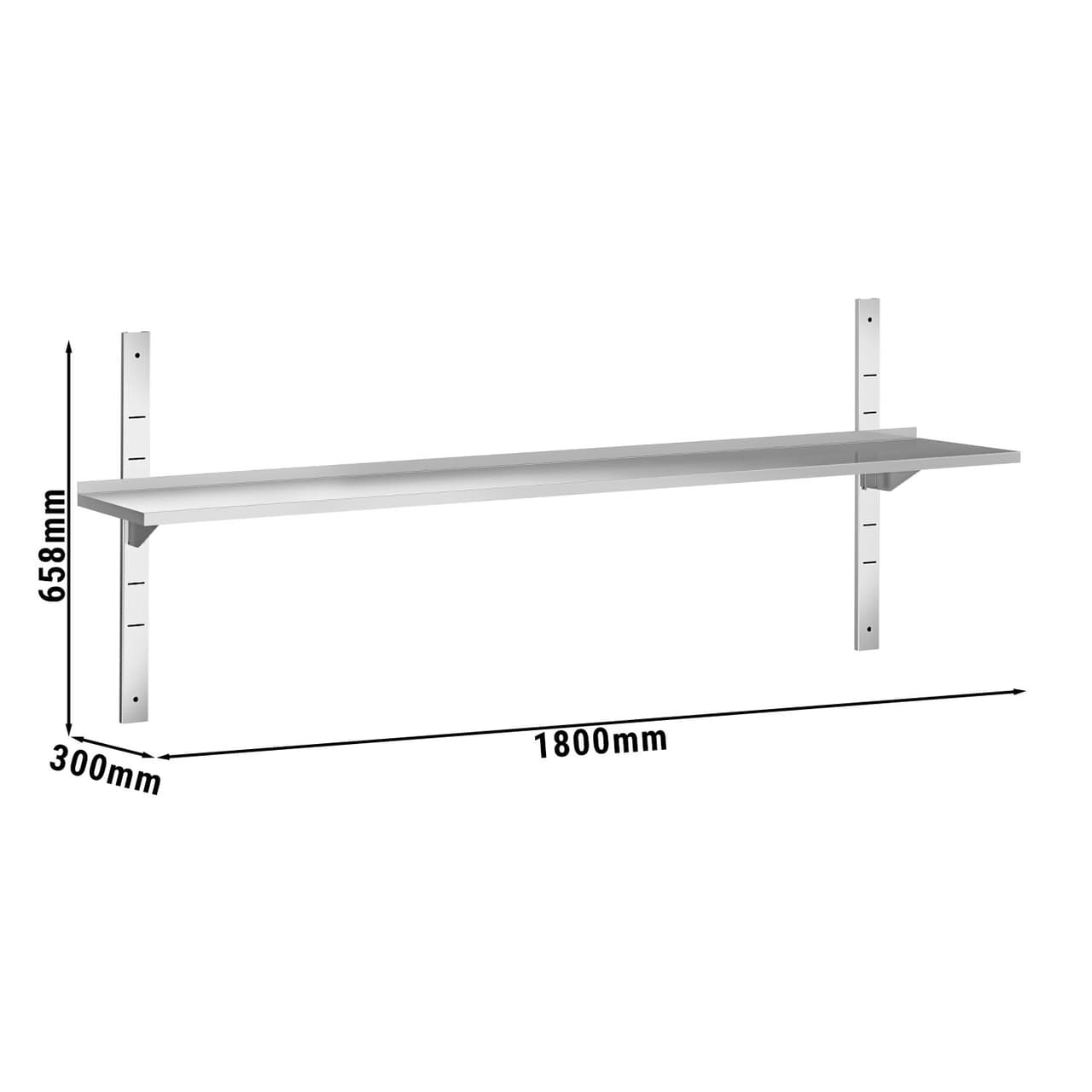 Wandborde PREMIUM - 1800x300mm - mit 1 Etage