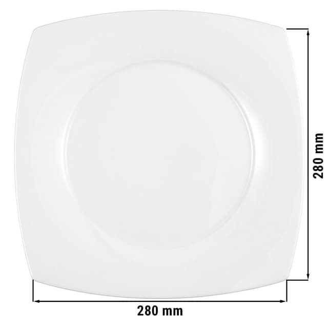 (6 pieces) Seltmann Weiden - Plate flat ECKIG - 280 mm