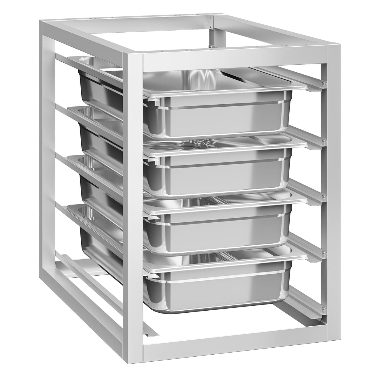 Podstavný modul s 5 policemi - 450x660mm - GN & EN - pro pracovní stoly ATK s hloubkou 700 mm