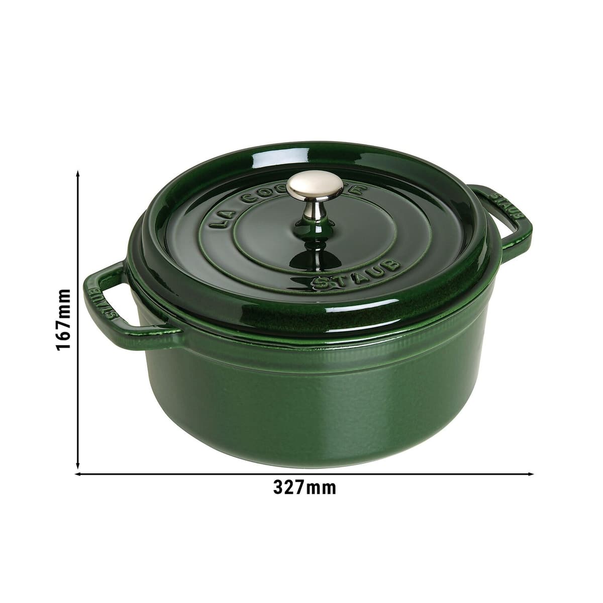 STAUB | LA COCOTTE - kokotka - Ø 260 mm - litina - bazalkově zelená