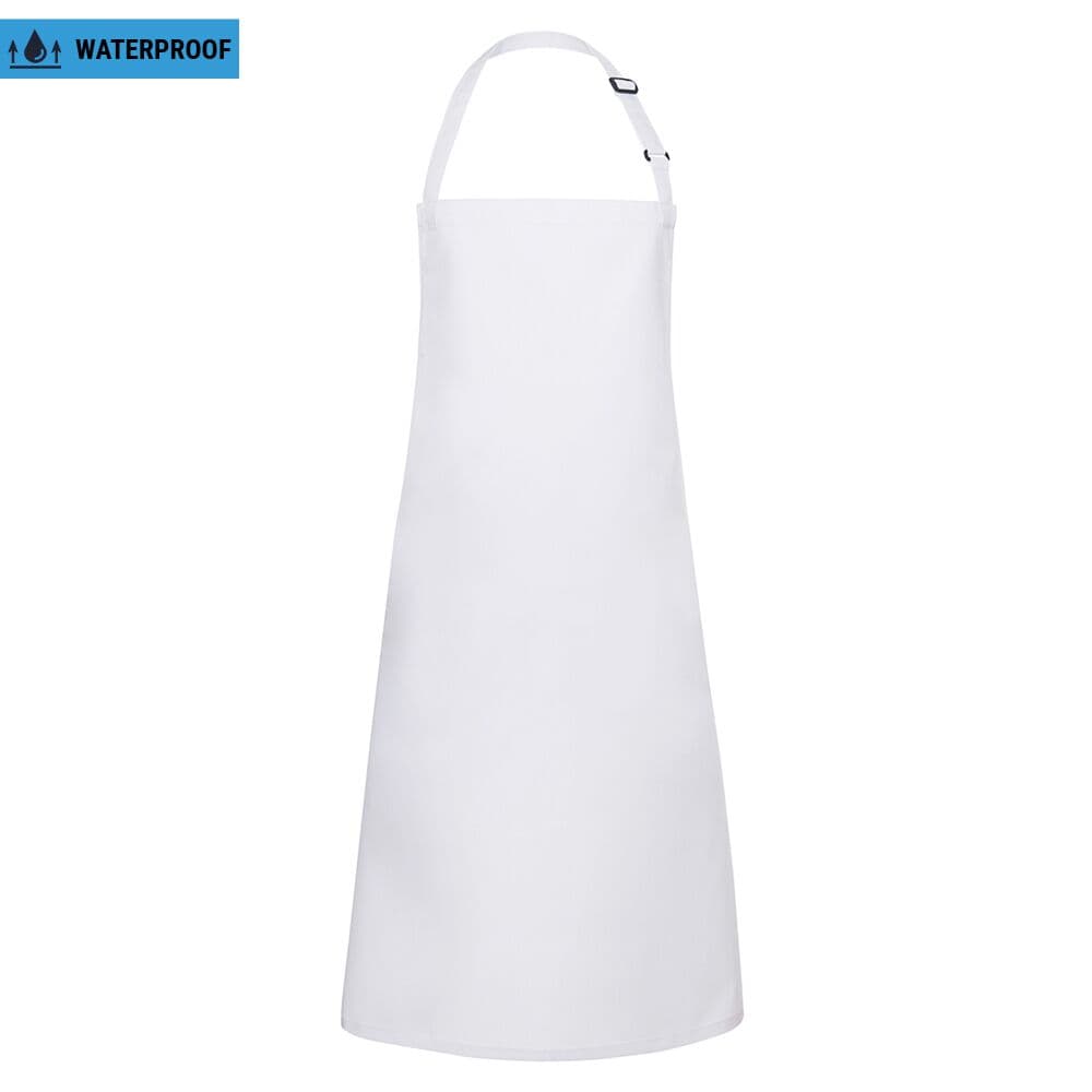 (6 pieces) Karlowsky - Water repellent bib apron - White