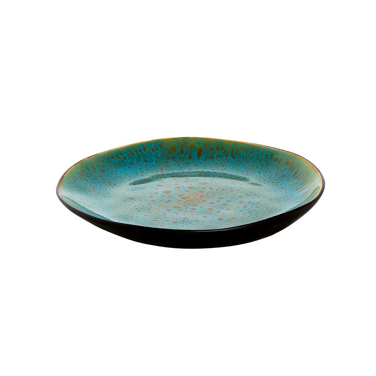 (24-piece) LOTUS - Tableware set - Turquoise/ Black	