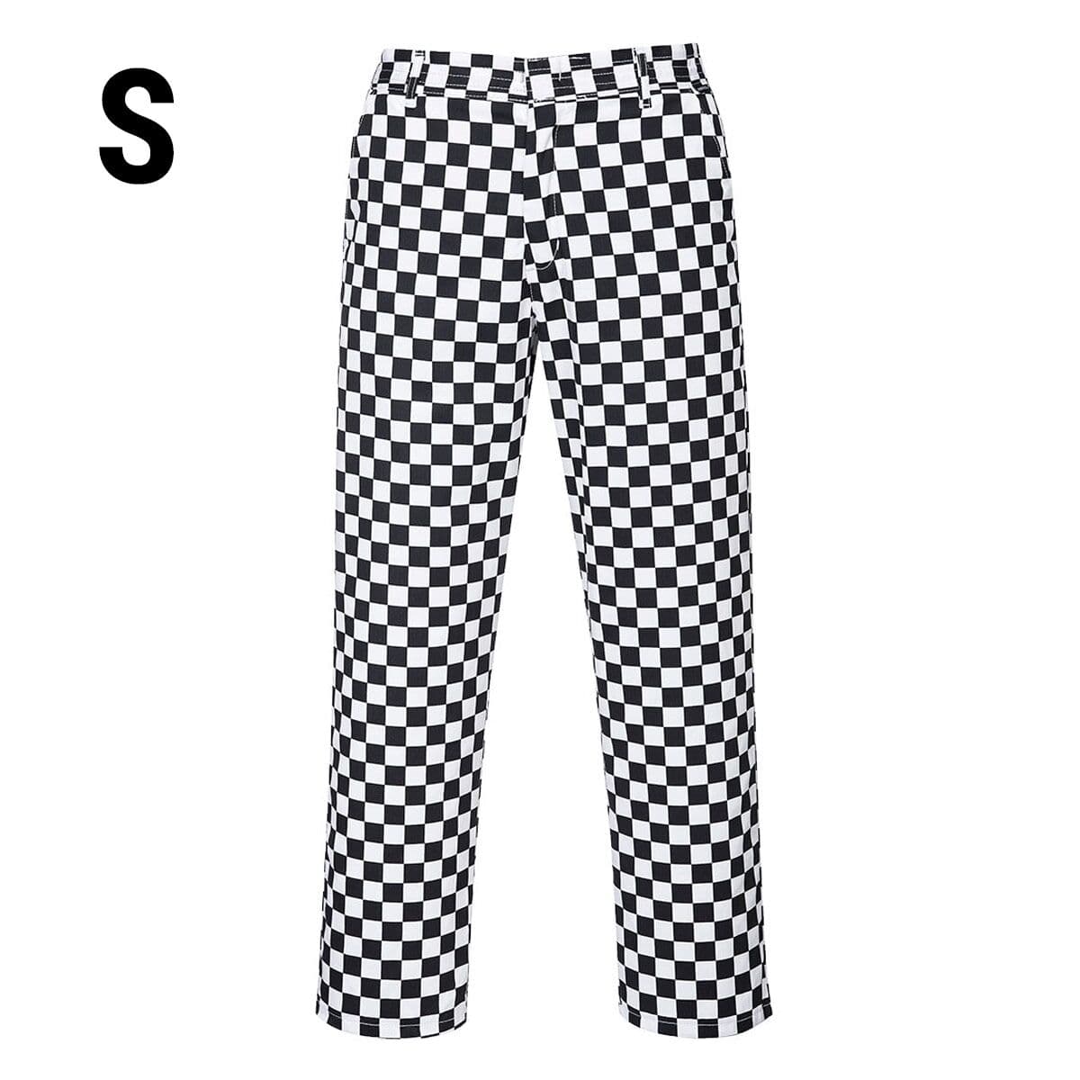 Unisex Chef's Trousers - Black / White - Size: S	