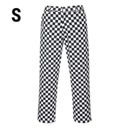 Unisex Chef's Trousers - Black / White - Size: S	