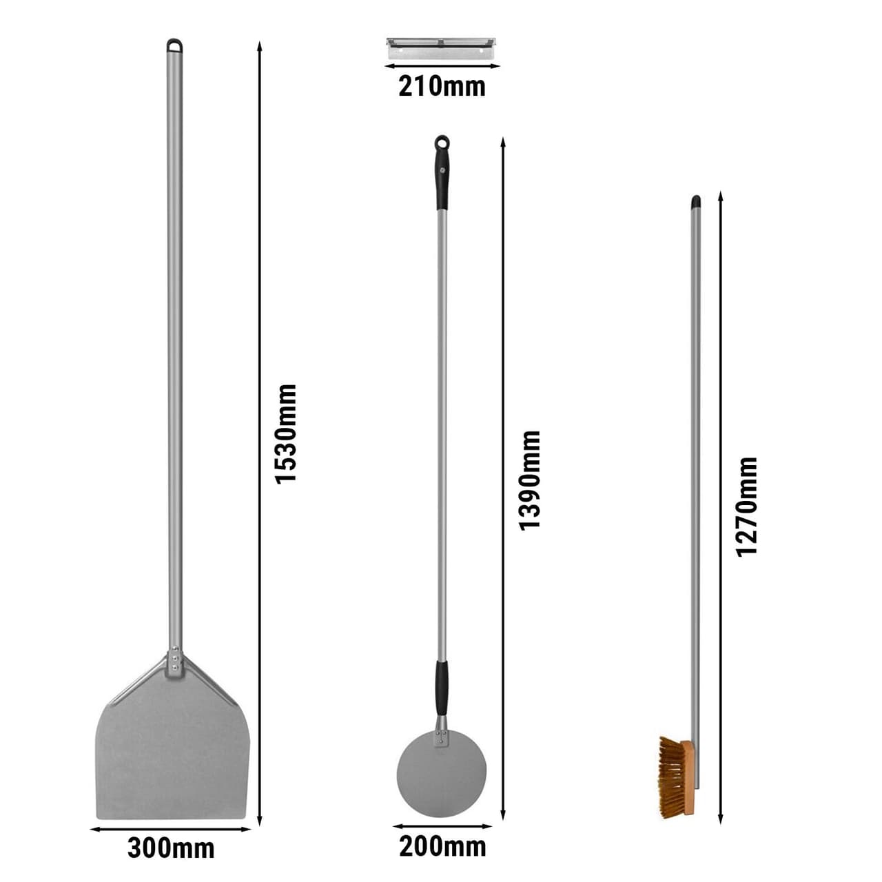 (Sada) Lopatky +kartáče do pizza pece 