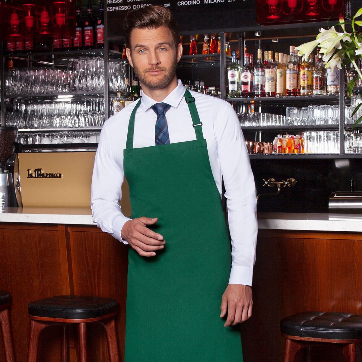 Karlowsky - Bib Apron Basic - Forest Green