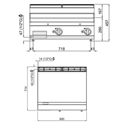 Plynový gril - hladký - s lesklým povrchem (13,8 kW)