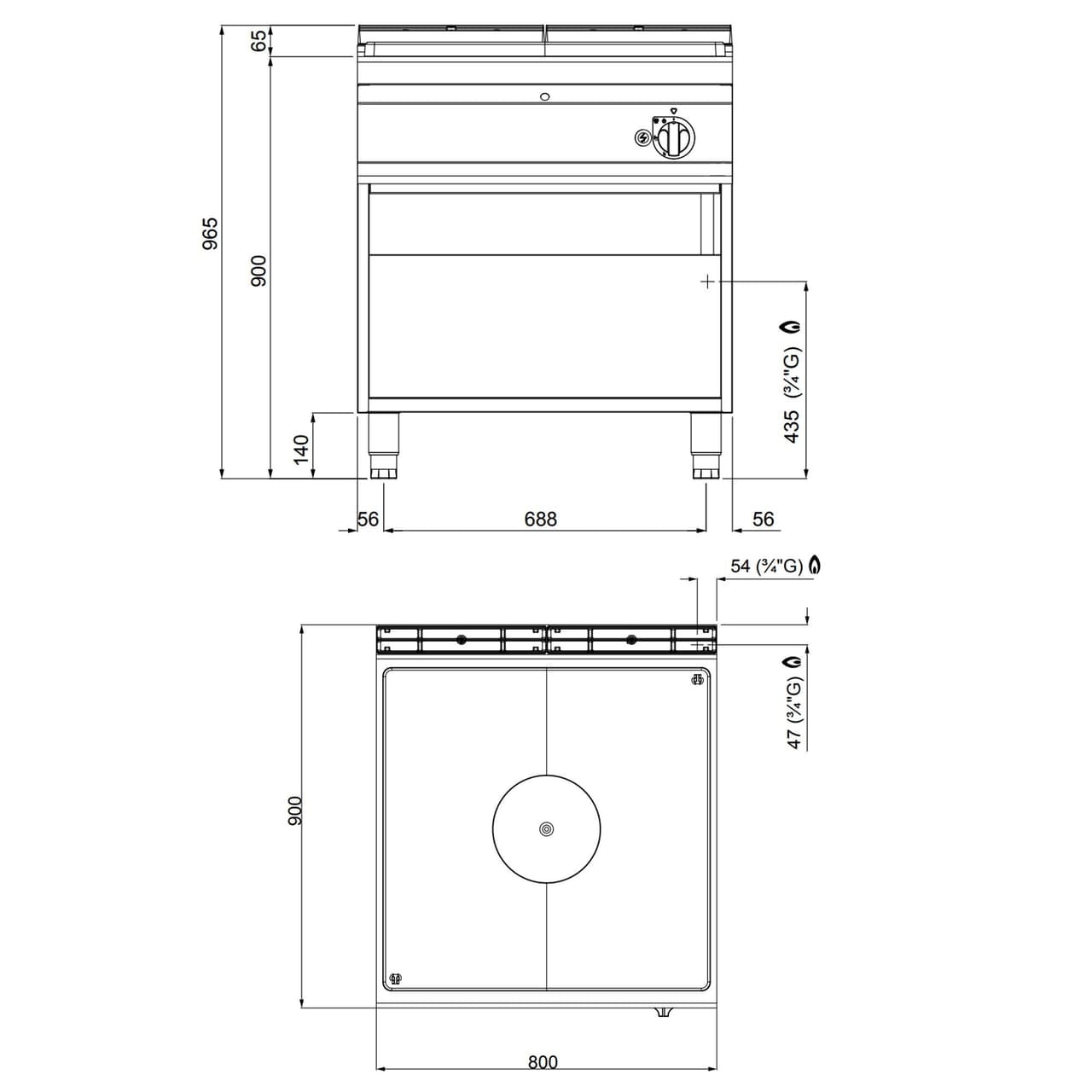 Sporák s varnou deskou (13 kW)