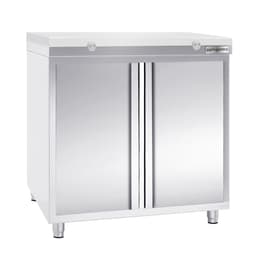 Stainless steel work cabinet PREMIUM - 800x600mm - with hinged door without backsplash incl. cutting plate