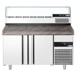 Chladicí stůl na pizzu PREMIUM - 1550x800mm - se 2 dveřmi - vč. chladicí vitríny