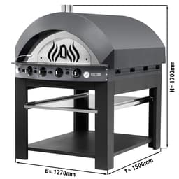 Gas pizza oven - anthracite - 9x 25cm - manual - incl. base frame