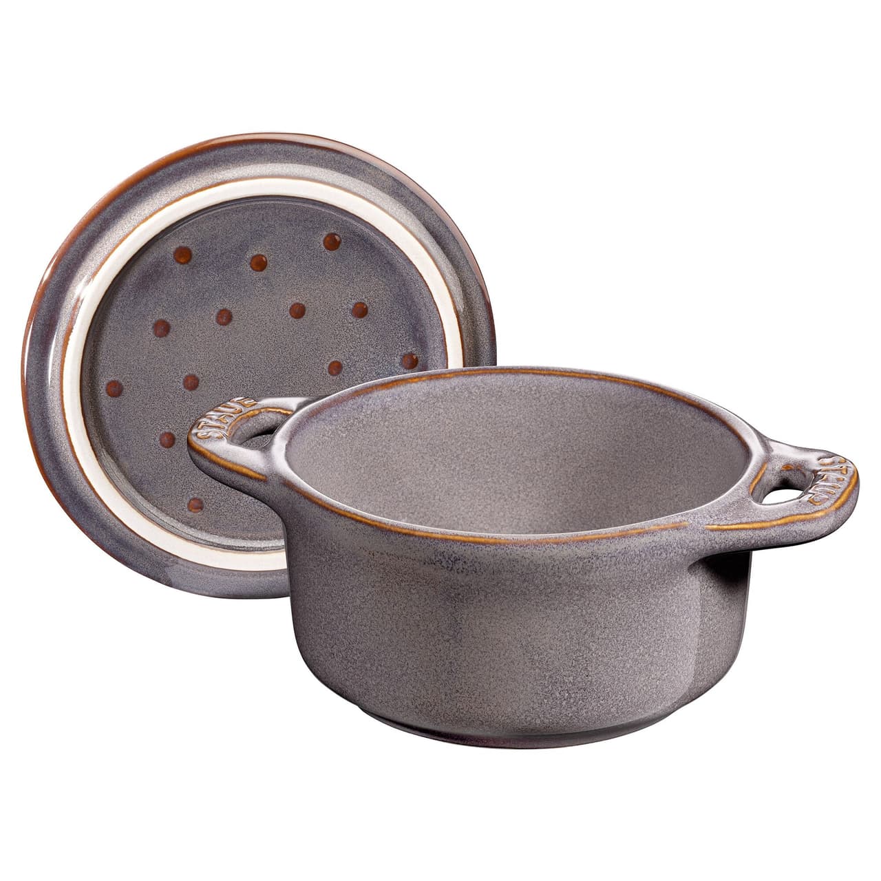 STAUB | CERAMIQUE - mini kokotka - Ø 100 mm - kulatá - keramika - antická šedá