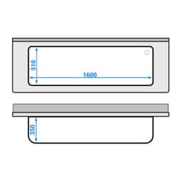 Mycí stůl ECO - 2000x700mm - se spodní policí a 1 dřezem