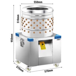 Stroj na škubání kuřat - s 142 škubacími prsty - buben  Ø 50cm