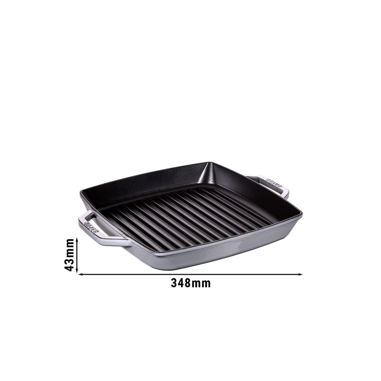 STAUB | GRILL PANS - Grilovací pánev - 280x280mm - litina - grafitově šedá