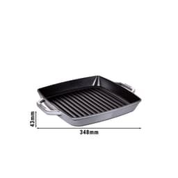 STAUB | GRILL PANS - Grilovací pánev - 280x280mm - litina - grafitově šedá