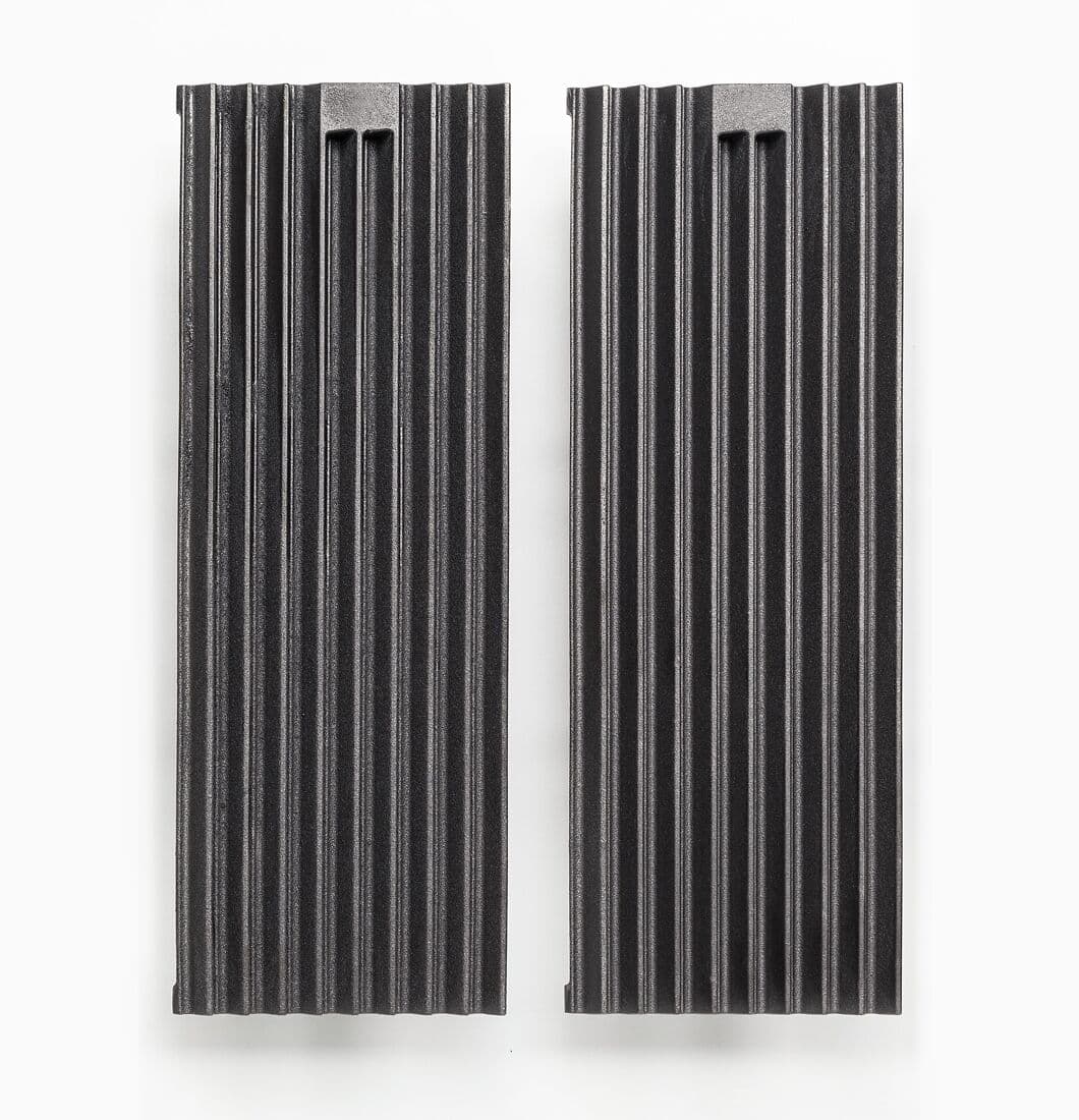 (2 pieces) Cast iron grill grates - 175 x 515 mm