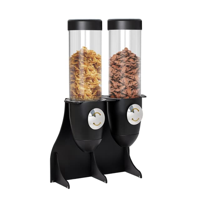 Muesli & cornflakes dispenser - double- Ø 115mm - black- revolving dispenser