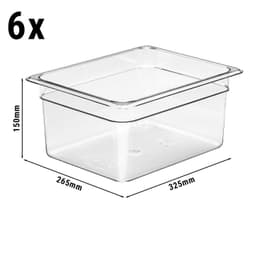 (6 kusů) CAMBRO | | CAMWEAR®  polykarbonátové nádoby GN 1/2 - čiré - hloubka 150 mm