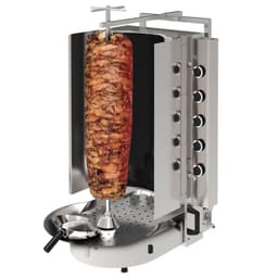 Plynový Gyros / Kebab gril -  s Robax®  sklem - 10 hořáků - max. 90 kg