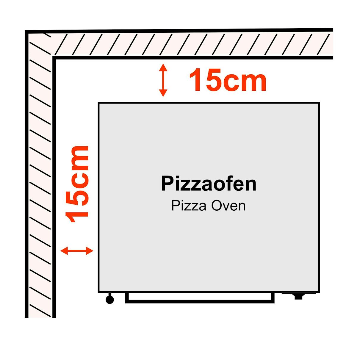 Pec na pizzu Power s digestoří & podstavcem - 4x Ø 34 cm