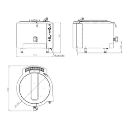 Gas Kochkessel - 300 Liter - 40 kW - Indirekte Beheizung