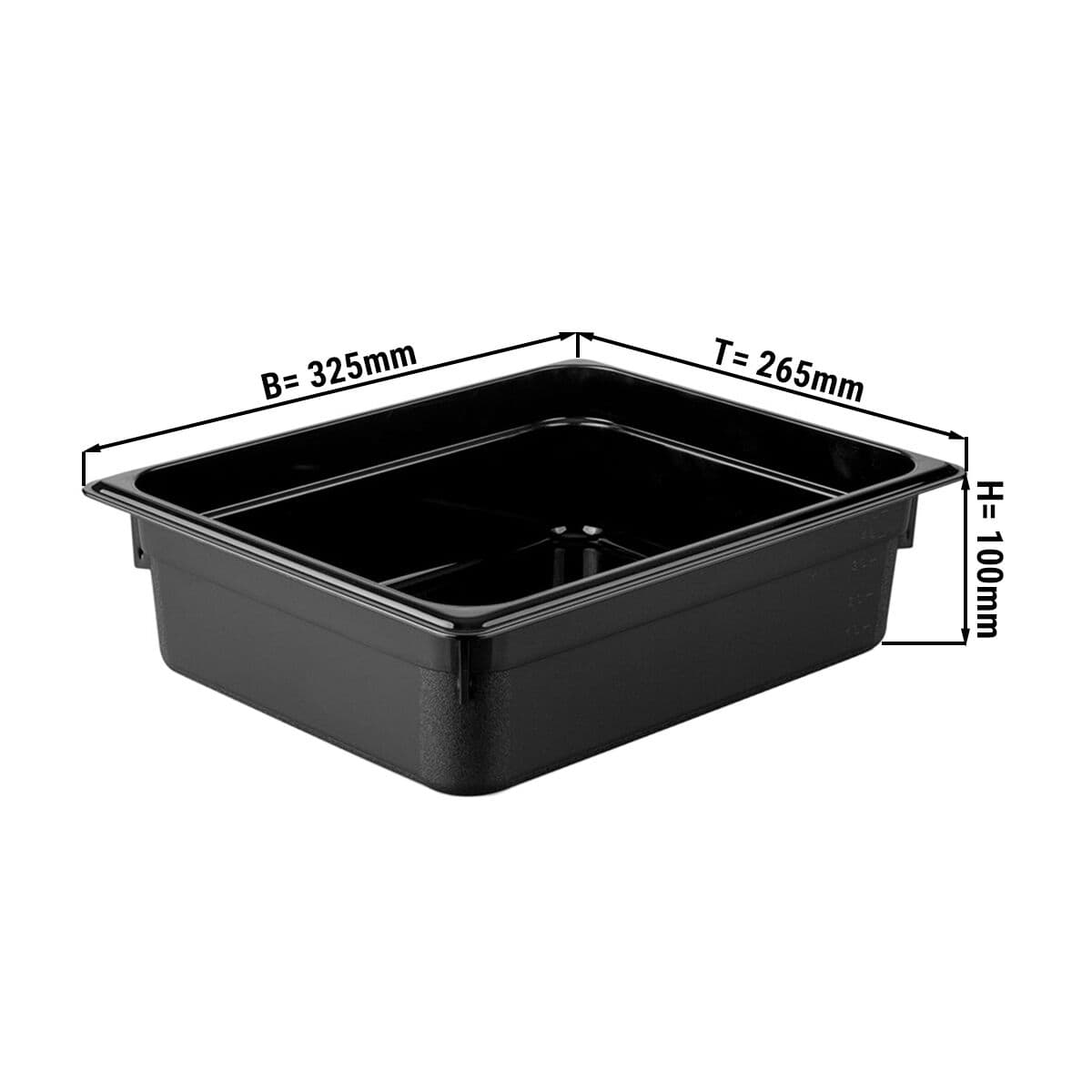 Polykarbonátová GN nádoba 1/2 - černá - hloubka 100 mm