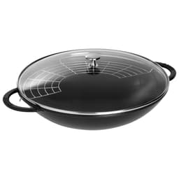 STAUB | SPECIALITY - Wok se skleněnou poklicí - Ø 370 mm - litina - černý