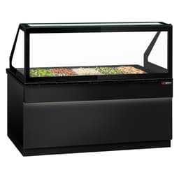 Saladette TORONTO - 2000mm - schwarze Front - 3 Türen - für 5x GN 1/1 - schwarze Granit-Arbeitsplatte