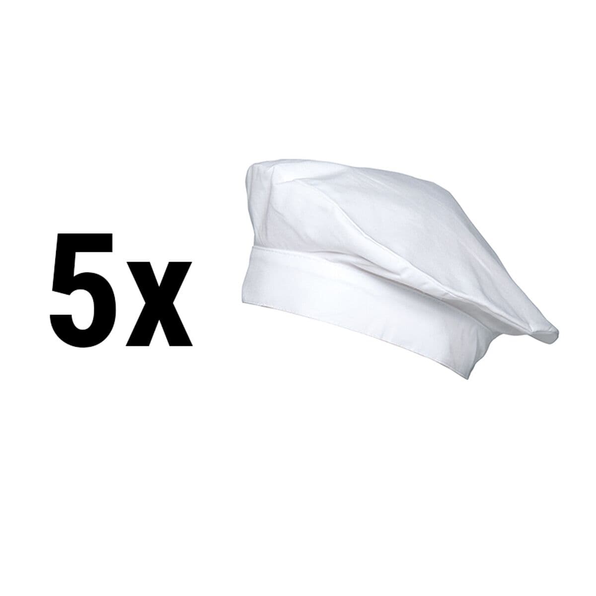 (5 pieces) Karlowsky beret cap Luka - White