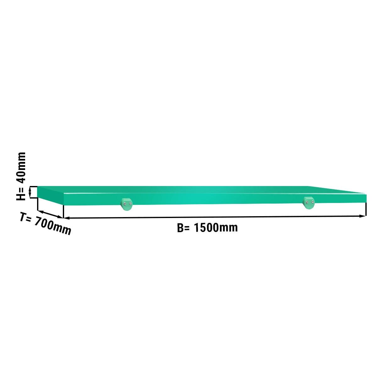 Cutting board for working table - 1500 x 700 mm - Green