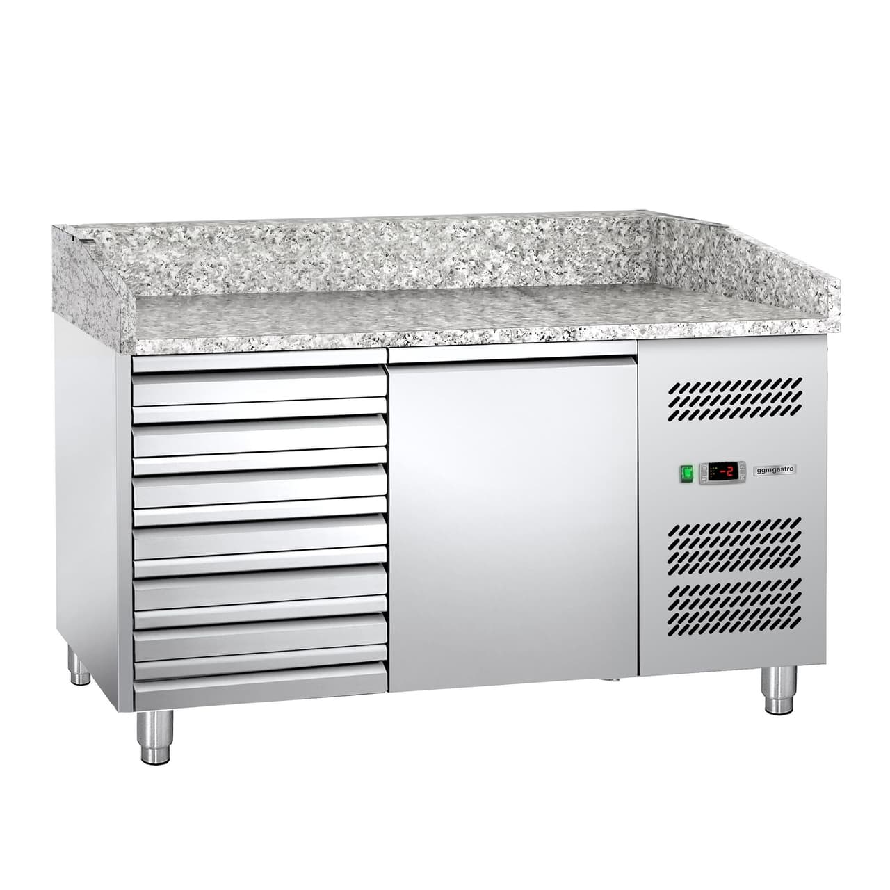 Pizzakühltisch ECO - 1500x800mm - mit 1 Tür & 7 Schubladen