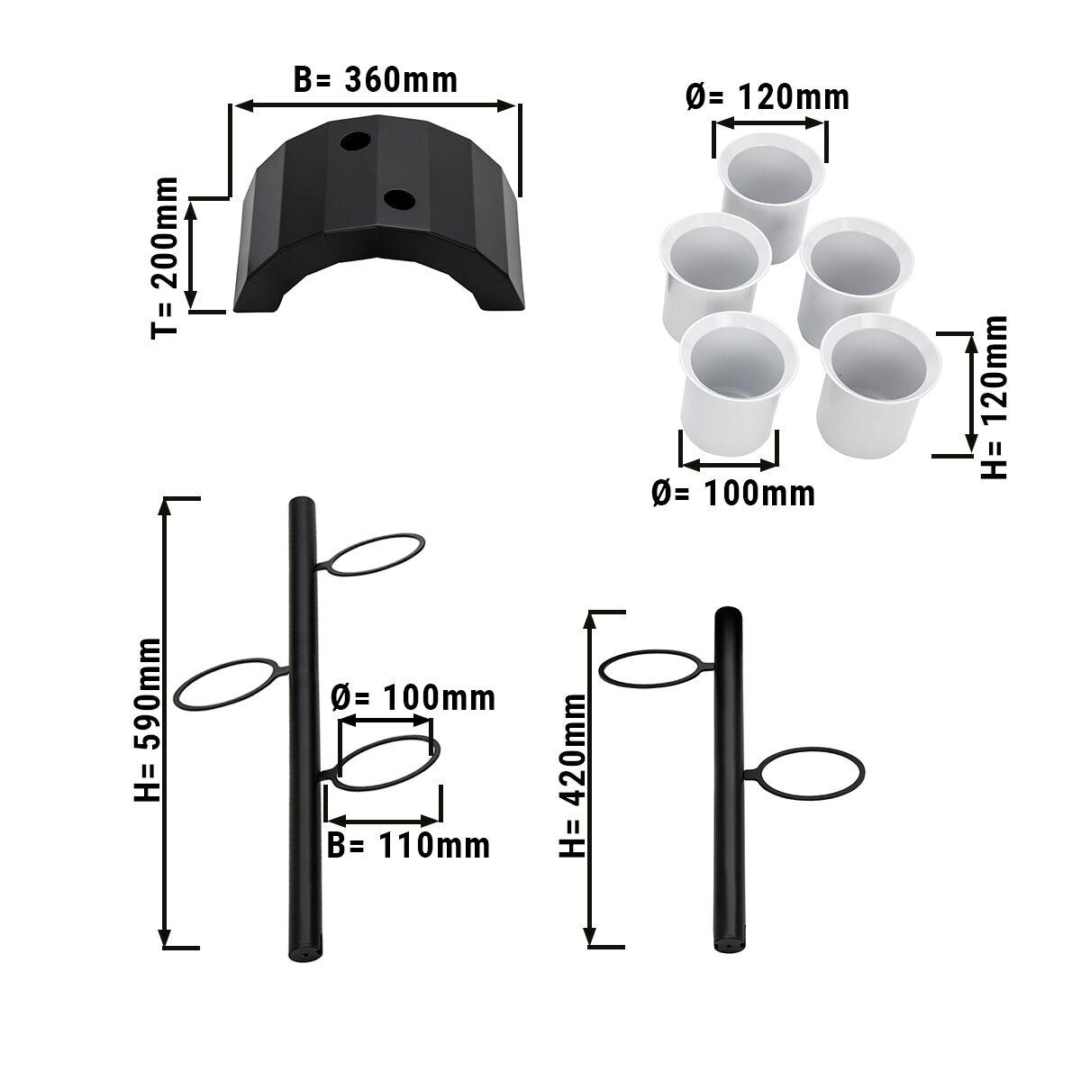 Cutlery tray/shelf - with 5 containers