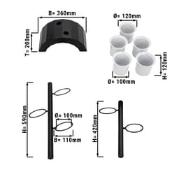 Cutlery tray/shelf - with 5 containers