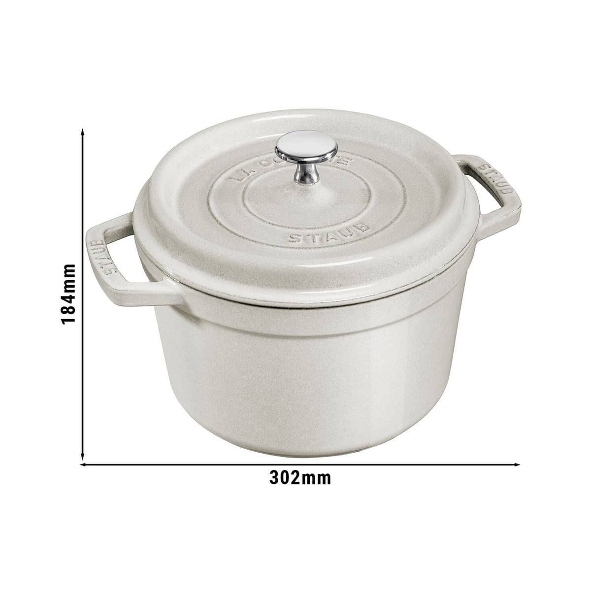 STAUB | LA COCOTTE - kokotka - Ø 240 mm - litina - bílý lanýž